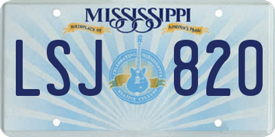 MS license plate LSJ820