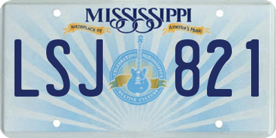MS license plate LSJ821