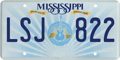 MS license plate LSJ822