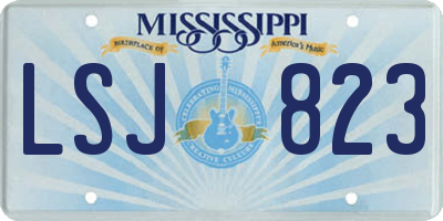 MS license plate LSJ823