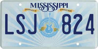 MS license plate LSJ824