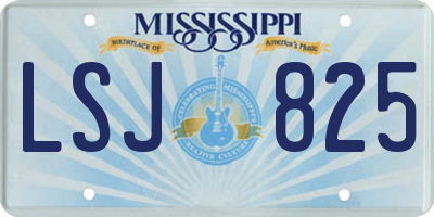 MS license plate LSJ825