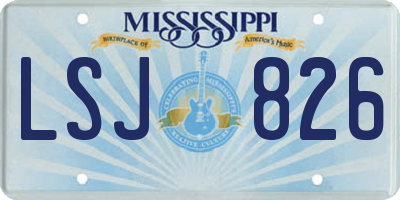 MS license plate LSJ826