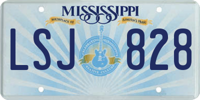 MS license plate LSJ828
