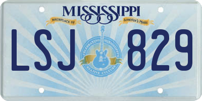 MS license plate LSJ829
