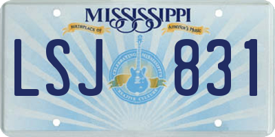 MS license plate LSJ831