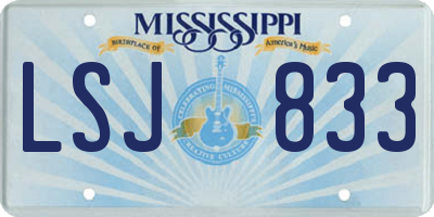 MS license plate LSJ833