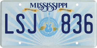 MS license plate LSJ836