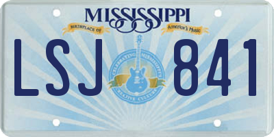 MS license plate LSJ841
