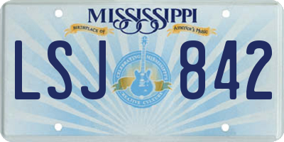 MS license plate LSJ842