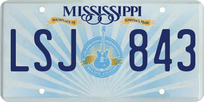 MS license plate LSJ843