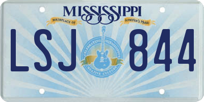 MS license plate LSJ844