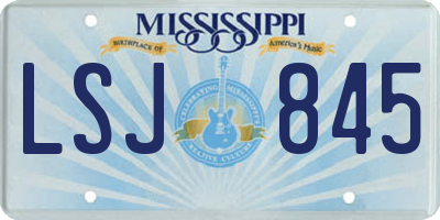 MS license plate LSJ845