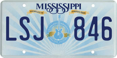 MS license plate LSJ846