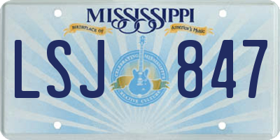 MS license plate LSJ847
