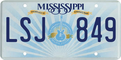 MS license plate LSJ849