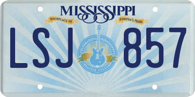 MS license plate LSJ857