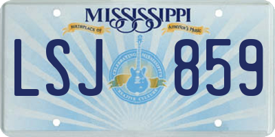 MS license plate LSJ859