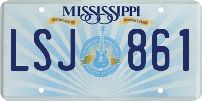 MS license plate LSJ861