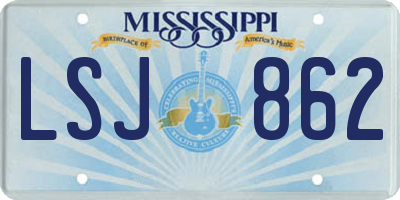 MS license plate LSJ862