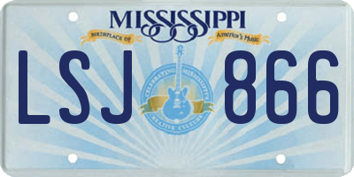 MS license plate LSJ866