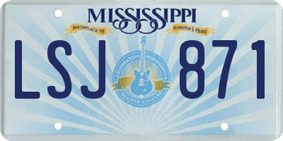 MS license plate LSJ871