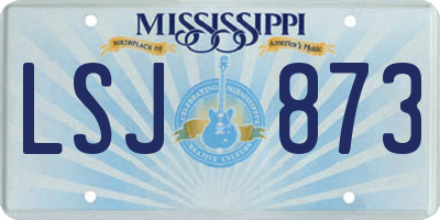 MS license plate LSJ873