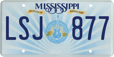 MS license plate LSJ877