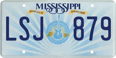 MS license plate LSJ879