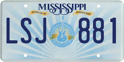 MS license plate LSJ881