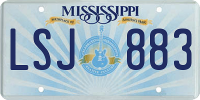 MS license plate LSJ883