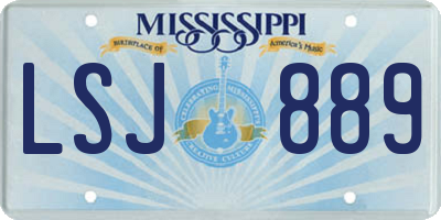 MS license plate LSJ889