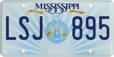 MS license plate LSJ895