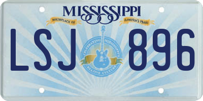 MS license plate LSJ896
