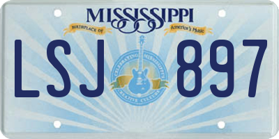 MS license plate LSJ897