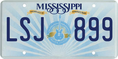 MS license plate LSJ899
