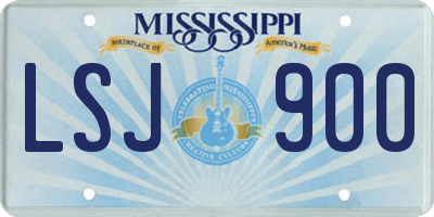 MS license plate LSJ900