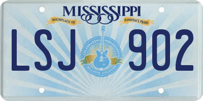 MS license plate LSJ902