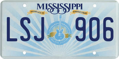 MS license plate LSJ906