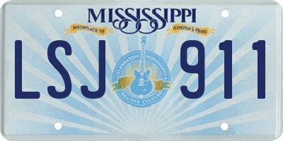 MS license plate LSJ911