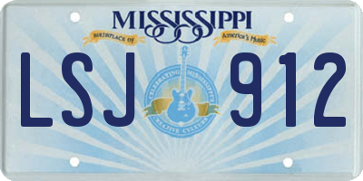 MS license plate LSJ912