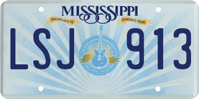 MS license plate LSJ913