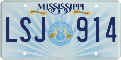 MS license plate LSJ914
