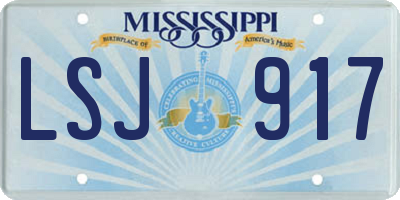 MS license plate LSJ917