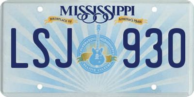 MS license plate LSJ930