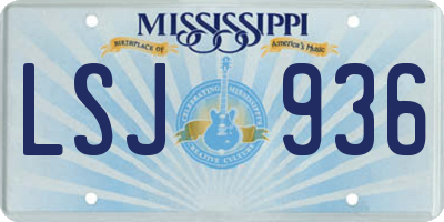 MS license plate LSJ936