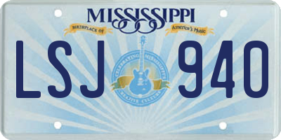 MS license plate LSJ940