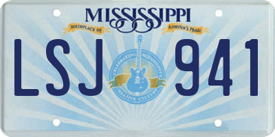 MS license plate LSJ941