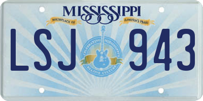 MS license plate LSJ943