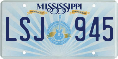 MS license plate LSJ945